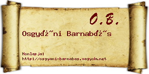 Osgyáni Barnabás névjegykártya