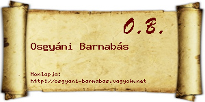 Osgyáni Barnabás névjegykártya